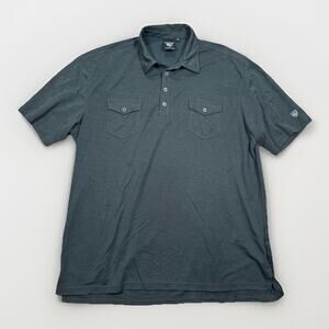 KUHL Kuhldry Polo Golf Shirt Double Pockets Gray Short Sleeve Men's Size XXL 2XL